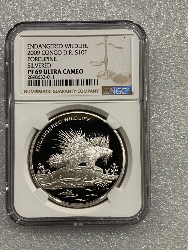 Read more about the article 2009 Congo Endangered Wildlife Porcupine 1 oz Silvered Proof Coin NGC PF 69 UCAM