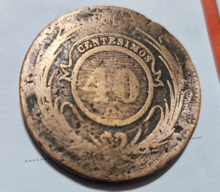 Read more about the article Uruguay 40 Centesimos 1844  Copper