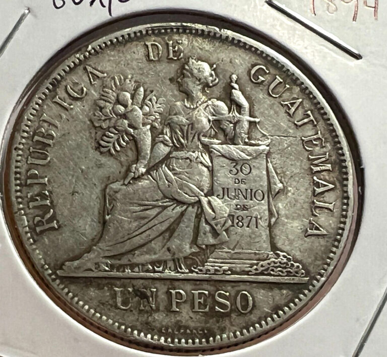 Read more about the article 1894  HONDURAS SILVER ONE PESO CROWN COIN