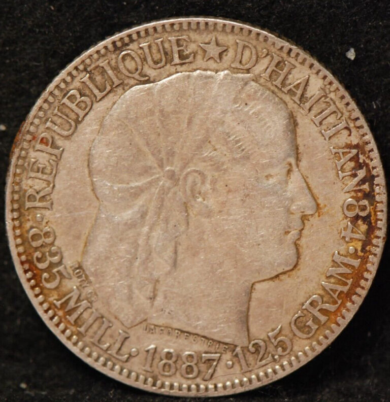 Read more about the article Haiti  1887 (a) 50 Centimes  KM47  silver  .3356 oz  Very Fine  NR  2-17