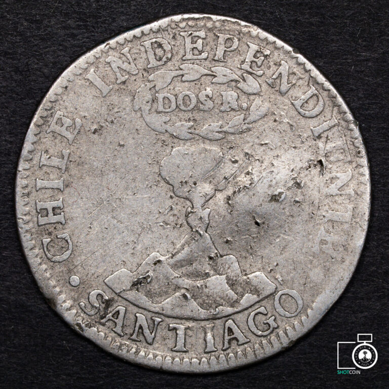 Read more about the article Chile  Santiago mint  2 Reales 1834 IJ  silver coin