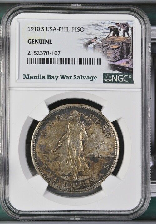 Read more about the article 1910 S US/Philippines Peso Manila Bay War Salvage NGC Genuine Silver Coin WWII