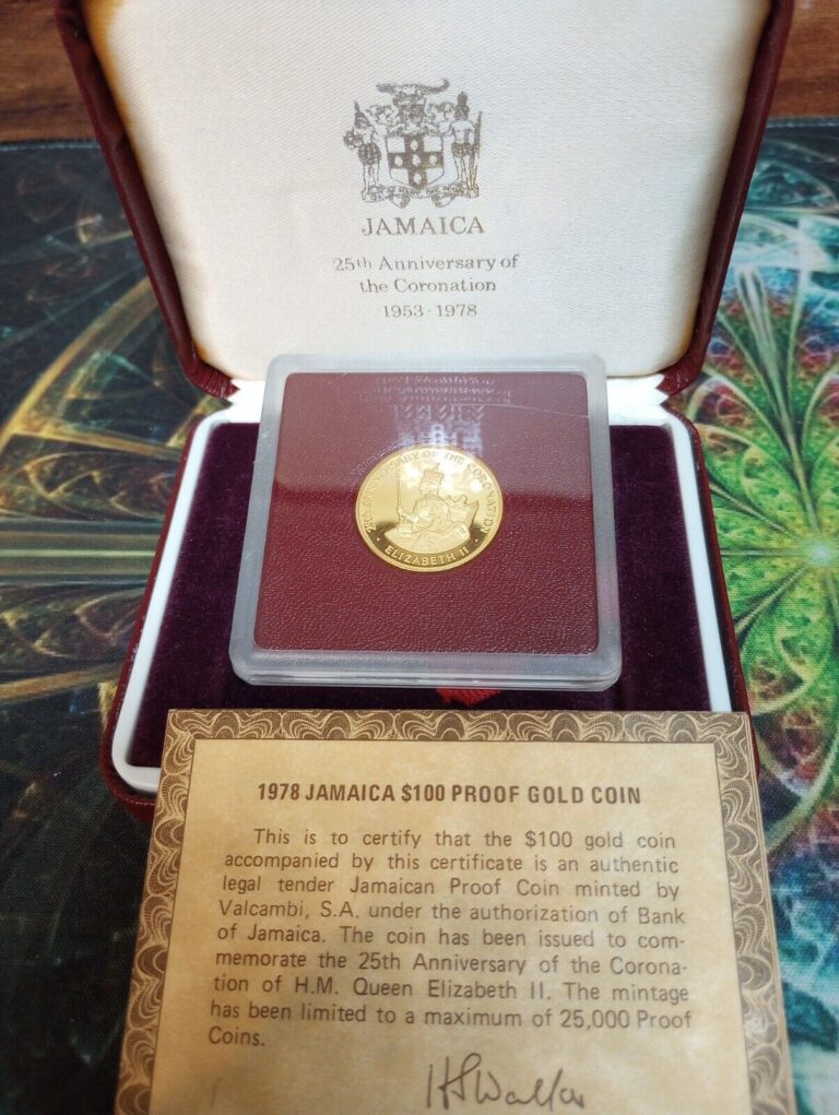 Read more about the article Jamaica 25th anniversary of the Coronation 100 dollar gold coin