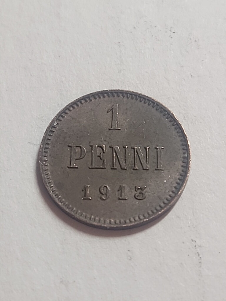 Read more about the article 1913 Finland 1 Penni Coin – Lot BT632