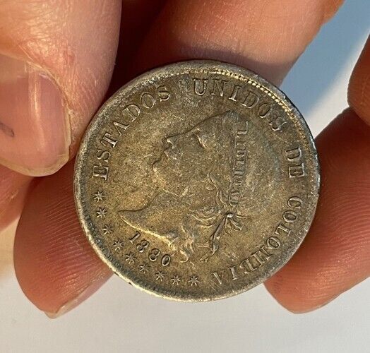 Read more about the article Colombia – 1880 Silver 50 Centavos – Popular and Nice