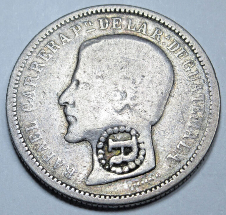 Read more about the article El Salvador R Countermark on 1861 Guatemala Silver 1 Reales Counterstamp Coin