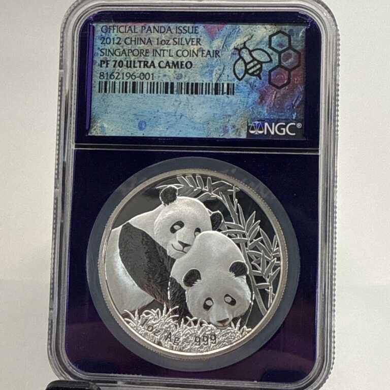 Read more about the article 2012 NGC China Panda Silver Coin 1oz PF70 Purple Core Singapore Fair Low Serial