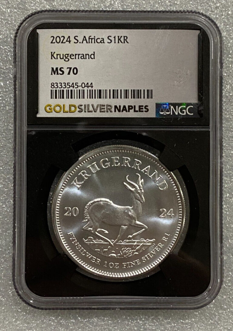 Read more about the article 2024 South Africa Silver Krugerrand 1 oz .999 NGC MS 70 ~ Black Core