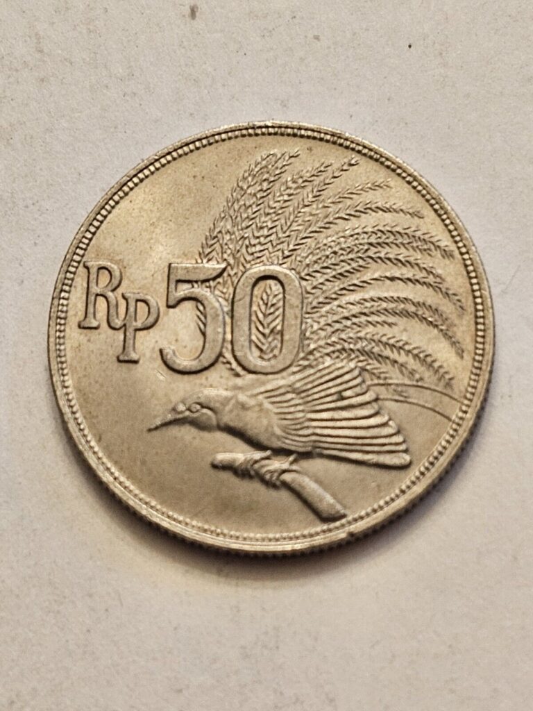 Read more about the article 1971 🇮🇩 INDONESIA 50 RUPIAH WORLD COIN KM35 XF-AU BIRD OF PARADISE FREE SHIP