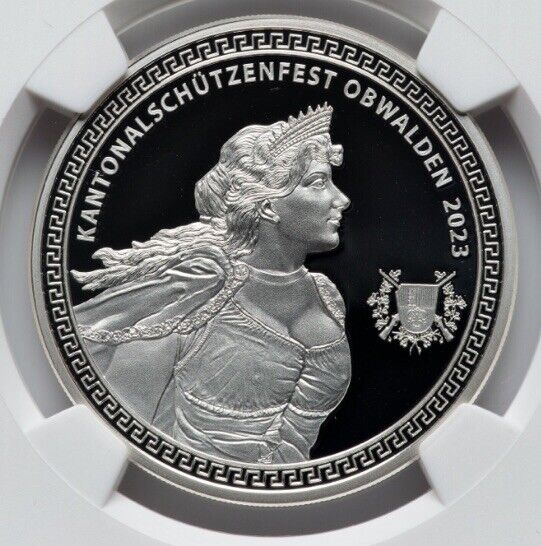 Read more about the article Switzerland 2023 NGC PR68  Swiss Obwalden Shooting Festival Hab-116a  1 Oz Coin