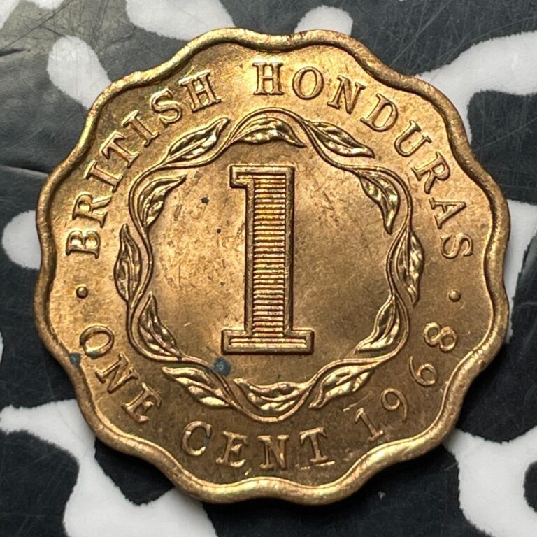 Read more about the article 1968 British Honduras 1 Cent (50 Available) (1 Coin Only) High Grade! Beautiful!