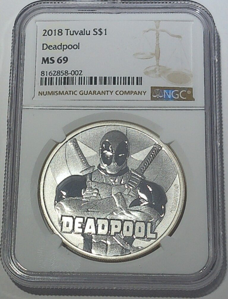 Read more about the article 2018 NGC $1 MS69 TUVALU DEADPOOL MARVEL COMICS 1 OZ .9999 FINE SILVER COIN