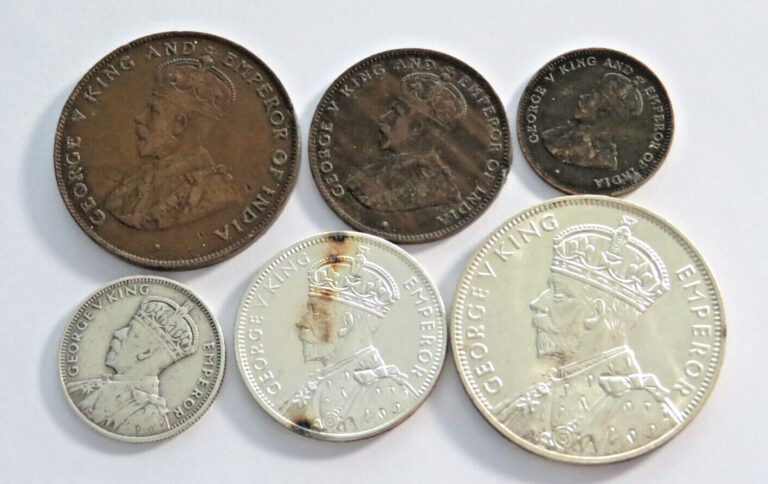 Read more about the article Mauritius Group of 6 Coins  1911-1934  KM 12-17