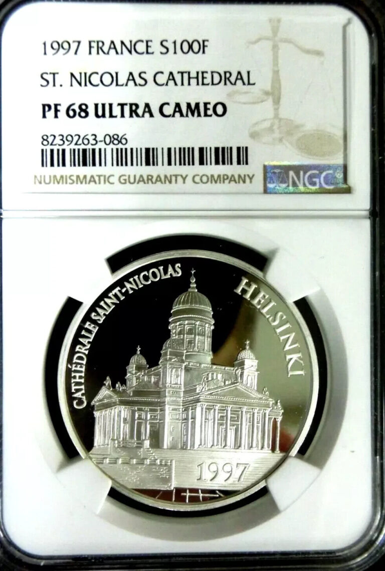 Read more about the article NGC PF68 France 1997 St. Nicolas Cathedral  Silver 100 Francs Super GEM Proof