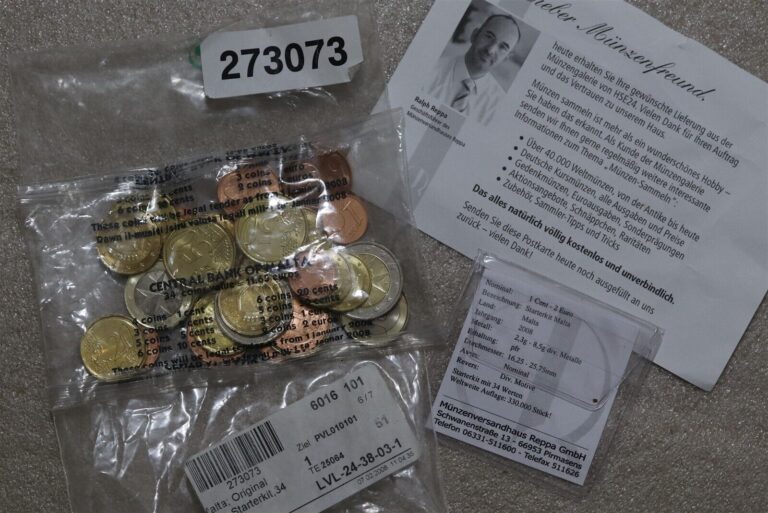 Read more about the article 🧭 🇲🇹 MALTA EURO COIN SET STARTER KIT 2008 SEALED + COA B76 #244 CVER6