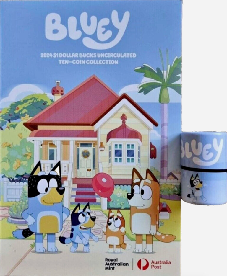 Read more about the article AUSTRALIA BLUEY 2024 $1 DollarBucks x 10 Coin Set Collection◉Complete Folder◉