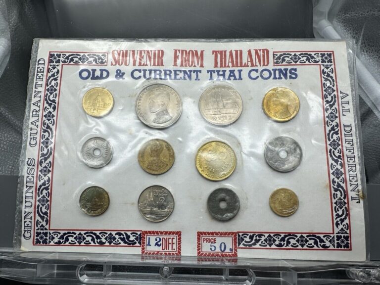 Read more about the article Set of 12 Thailand Coins – Old and Current on Card