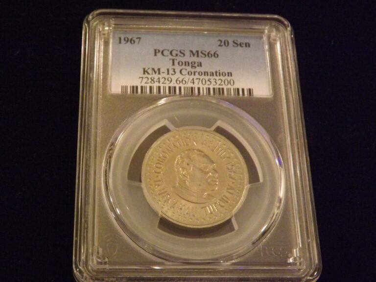 Read more about the article 1967   20 Sen       TONGA           PCGS  MS 66