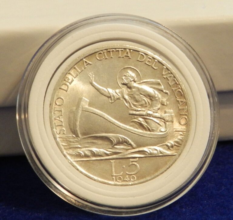 Read more about the article 1940 Vatican City 5 Lire – Stunning St. Peter in a Boat Silver Coin – See PICS