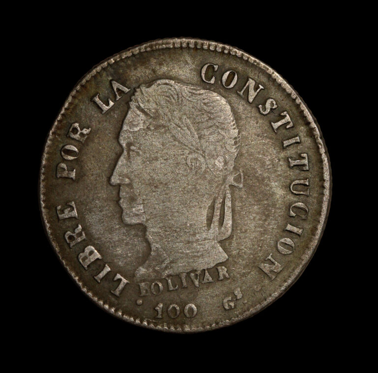 Read more about the article Bolivia Potosi 2 soles 1863/2 Silver Simon Bolivar RC2503