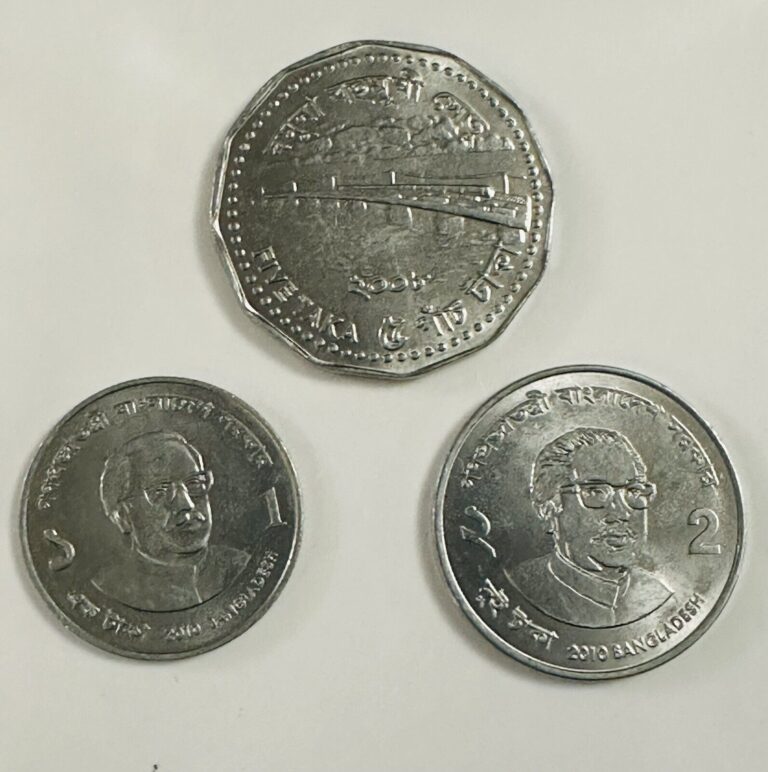 Read more about the article Lot Of 3 Coins From Bangladesh (1Taka-5 Taka) # BD  Coins 3