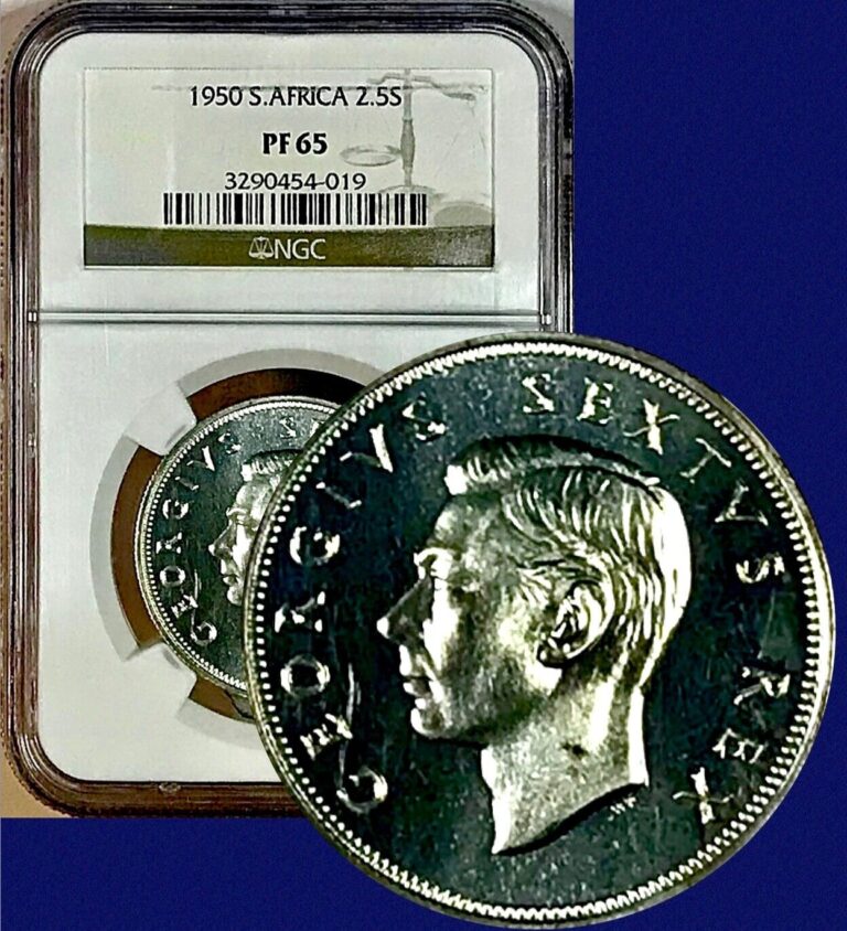 Read more about the article Only 500 Minted 1950 S Africa George VI Silver Proof 2 1/2 Shilling NGC PF65