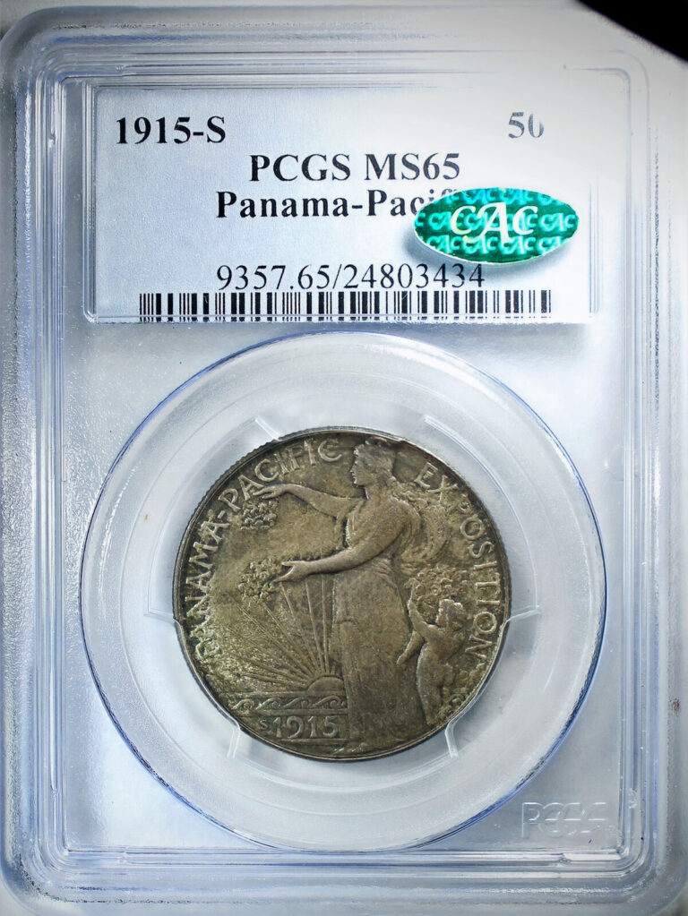 Read more about the article 1915-S Panama Pacific Silver Commemorative Half Dollar – PCGS MS-65 CAC