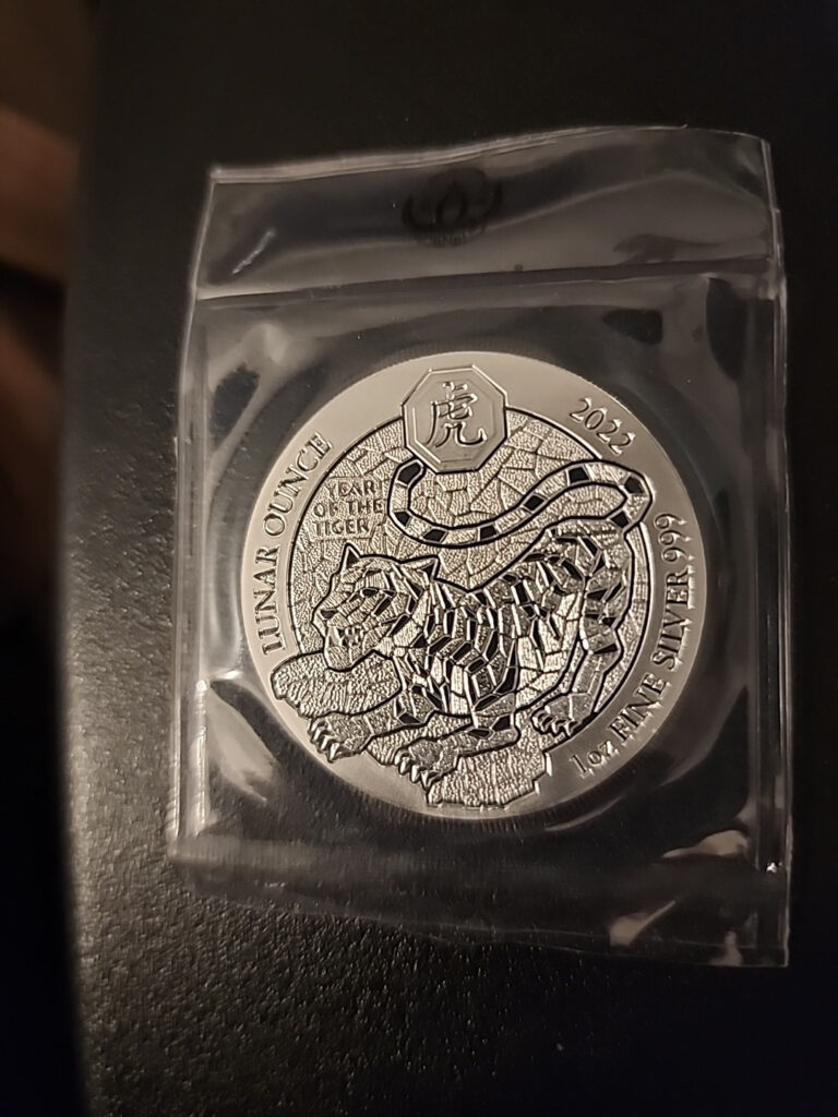 Read more about the article 2022 Rwanda -Year of the Tiger 1 oz .999 silver coin-sealed