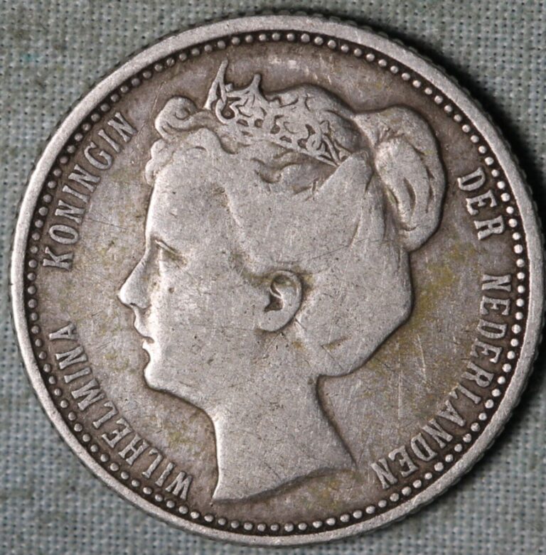 Read more about the article Netherlands 1906 ~ Silver 25 Cents ~ Wilhelmina ~99 ¢ Tracked shipping