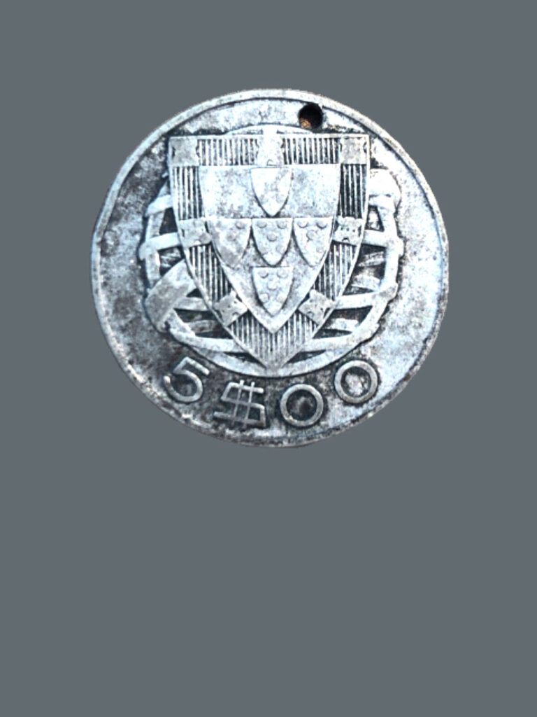 Read more about the article 1947 Portugal 5 Escudos Silver Coin – F (Fine) condition