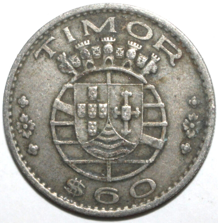 Read more about the article Portuguese Timor 60 Centavos Coin 1958 KM# 12 Portugal East Sixty