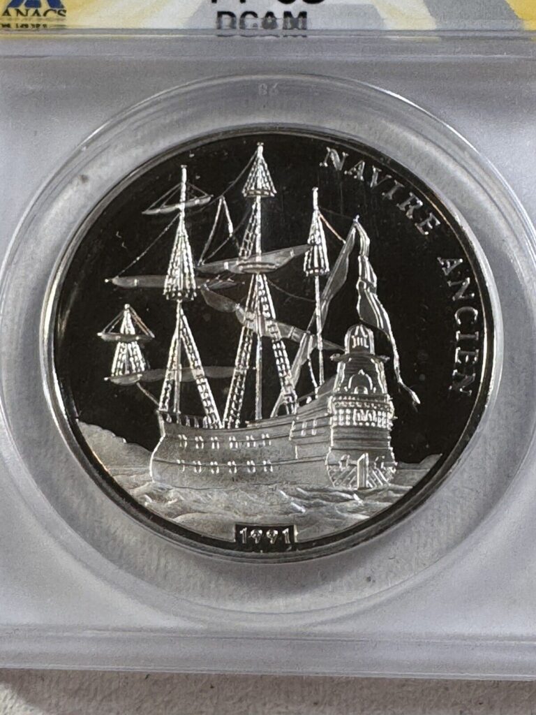 Read more about the article 1991 Congo 500 Francs Silver Proof Spanish Galleon Graded PR 68 DCAM by ANACS