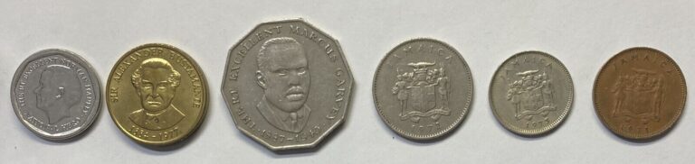 Read more about the article Jamaican Coins – Set of 6    $5  $1  .50  .10  .05  .01