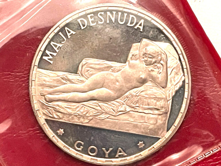 Read more about the article 1970 Equatorial Guinea 100 Pesetas .999 Silver Proof Coin – Goya La Desnuda