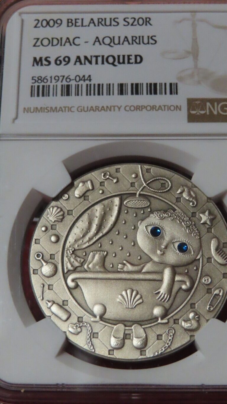 Read more about the article Belarus Zodiac Signs AQUARIUS NGC PCGS MS69 1oz .999 Silver Coin SWAROVSKI EYES