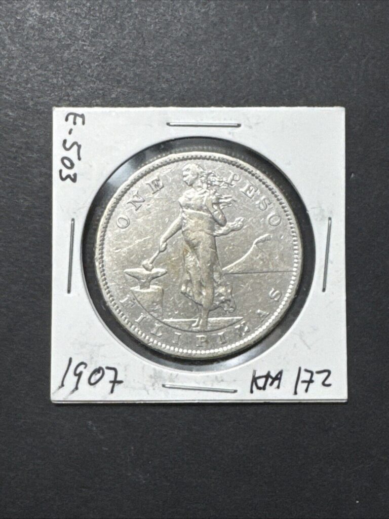 Read more about the article 1907 united states one peso KM 172 Philippine Collection Silver Coin #E-503