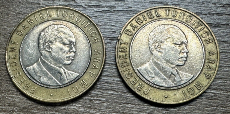 Read more about the article 1997-1995 Kenya 10 Shillings 2 pcs copper-nickel PRESIDENT DANIEL T ARAP MOI