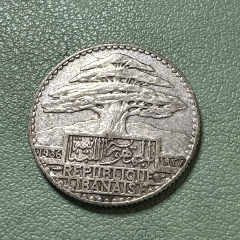 Read more about the article Lebanon 1936 25 Piastres – Silver – Nice!