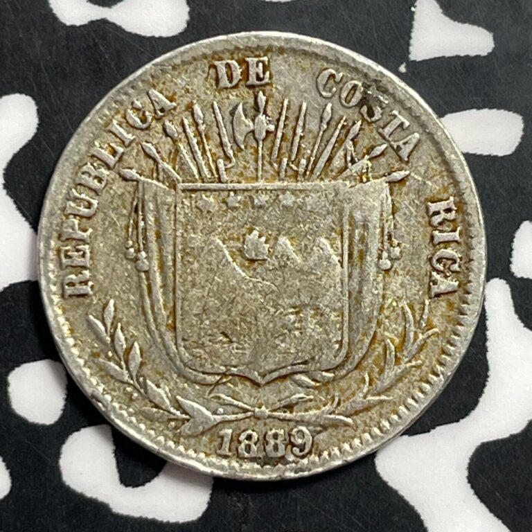 Read more about the article 1889 Costa Rica 10 Centavos Lot#E9225 Silver!