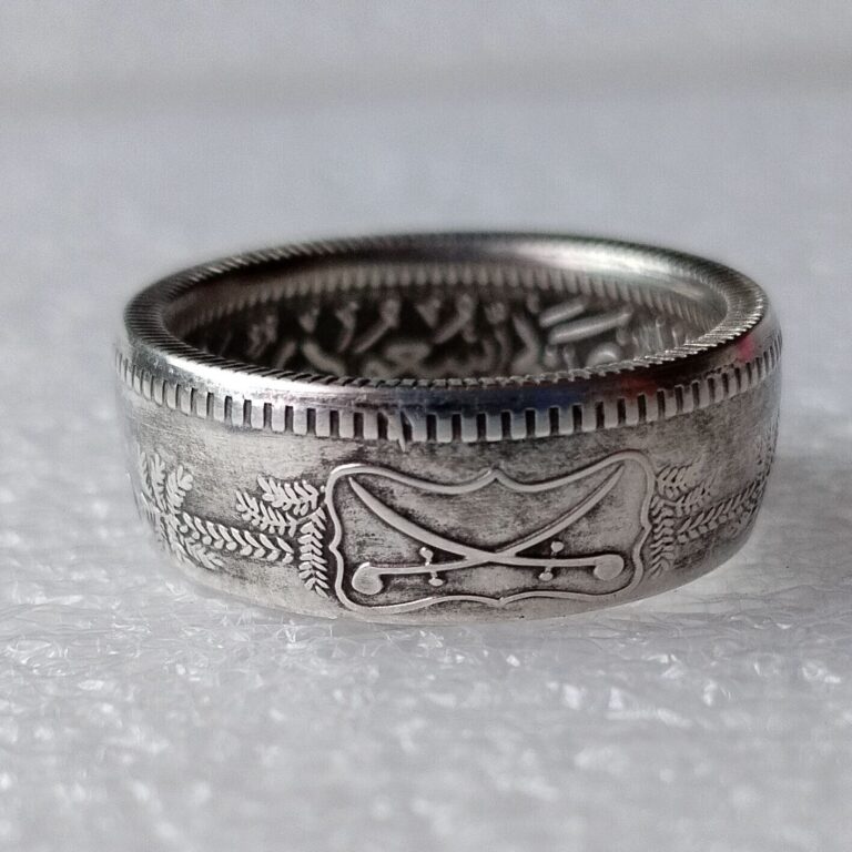 Read more about the article Artisan Handcrafted 90% Silver Coin Ring By Saudi Arabia 1 Riyal Coin Size 6-13