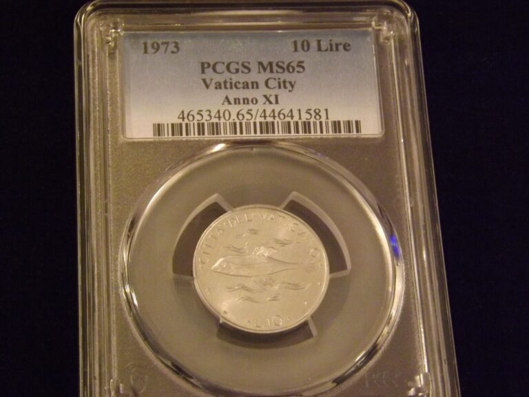 Read more about the article 1973   10 Lire     VATICAN CITY     PCGS MS 65