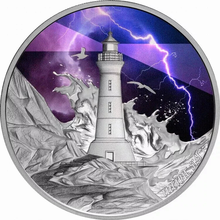 Read more about the article 2024 Tuvalu Electric Sky Proof 1oz Silver Coin Colored with Mintage of 2000