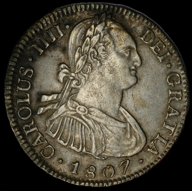 Read more about the article BOLIVIA 1807 4 REALES KING CHARLES IV COLONIAL SILVER WORLD COIN PCGS 🌈⭐🌈