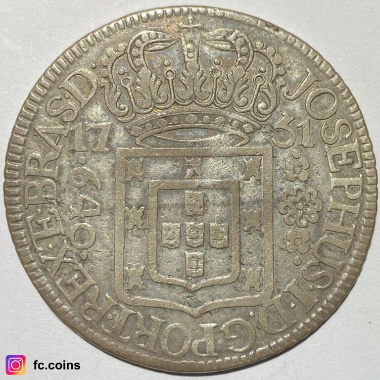 Read more about the article BRAZIL – 640 Reis 1751 R (Rio de Janeiro) – Silver Coin – @fc.coins