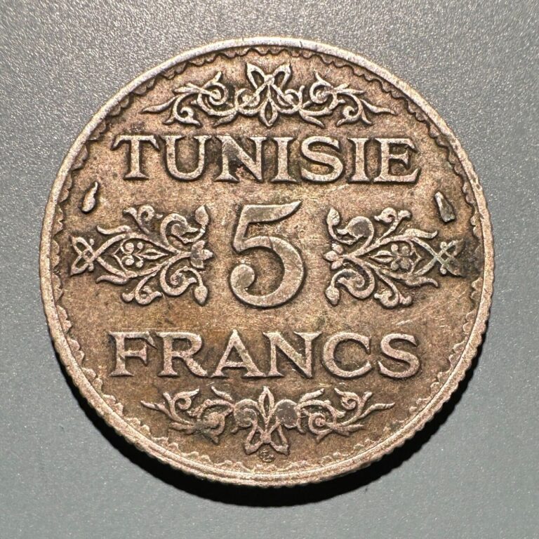 Read more about the article 1935 Tunisia 5 Francs Silver Coin Original Surfaces