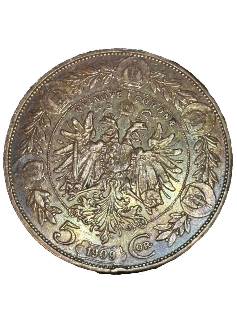 Read more about the article 1909 AUSTRIA Silver 5 Corona Coin – Great Toned Coin