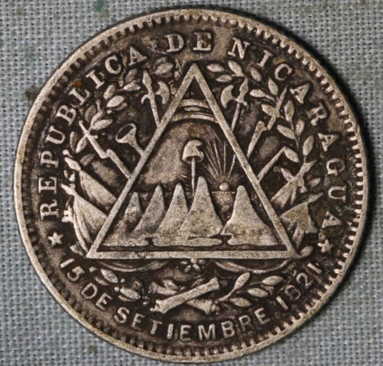 Read more about the article Nicaragua 1887 ~ .800 Silver 10 Centavos ~ KM# 6~ 93¢ tracked shipping