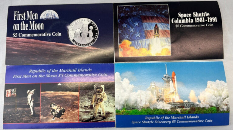 Read more about the article Lot of (4) NASA US Space Program $5 COMMEMORATIVE COIN REP. OF MARSHALL ISLANDS