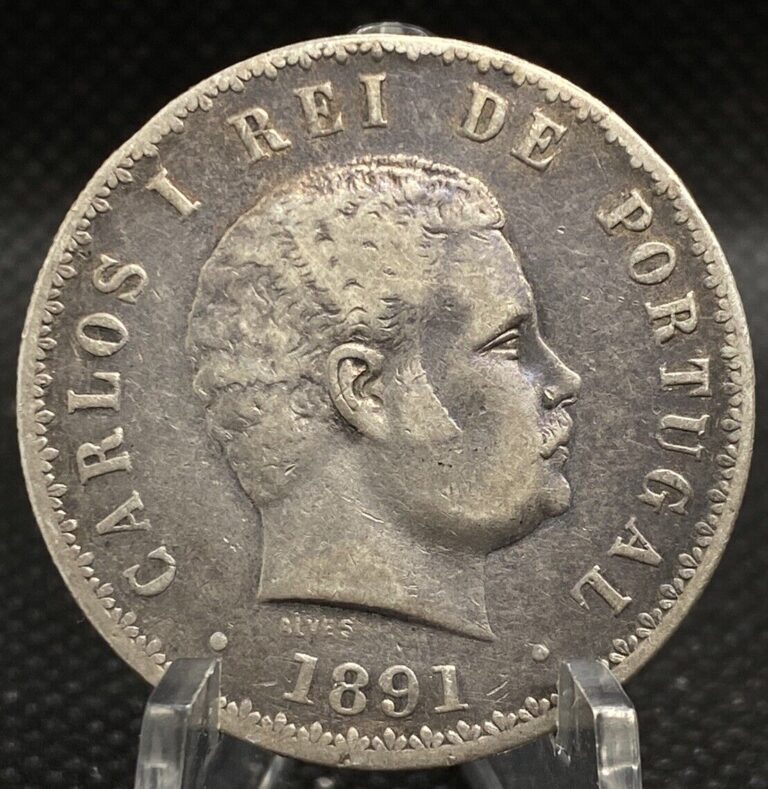 Read more about the article 1891 Portugal 🇵🇹 500 Reis Very Fine World Silver Coin PRT001