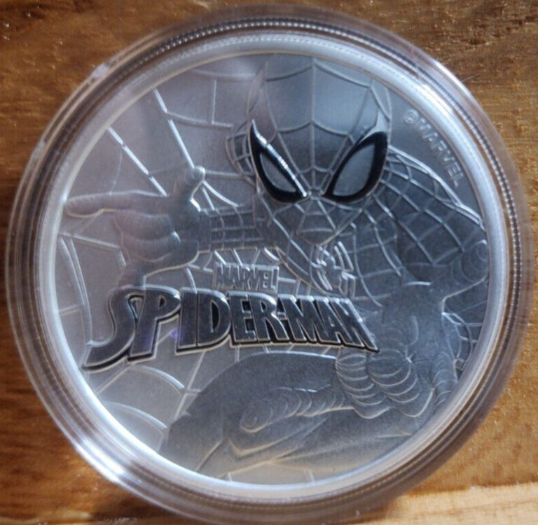 Read more about the article 2017 $1 Tuvalu Spiderman 1 oz .9999 Fine Silver Coin Limited Mintage RARE W/Bag